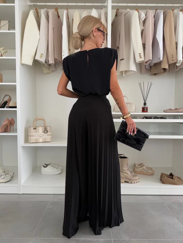Andrea | Schickes Damen-Set aus Faltenhose und Oberteil