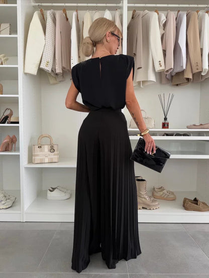 Andrea | Schickes Damen-Set aus Faltenhose und Oberteil