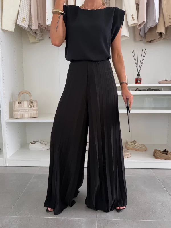 Andrea | Schickes Damen-Set aus Faltenhose und Oberteil