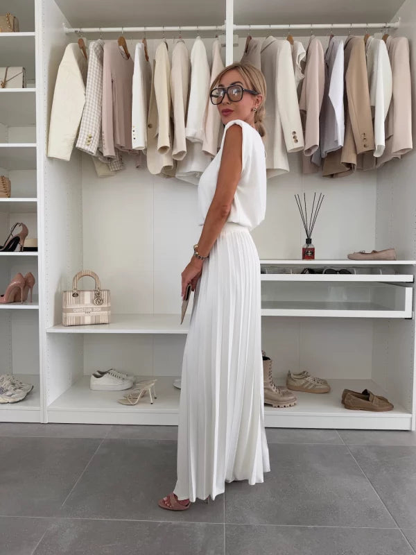 Andrea | Schickes Damen-Set aus Faltenhose und Oberteil