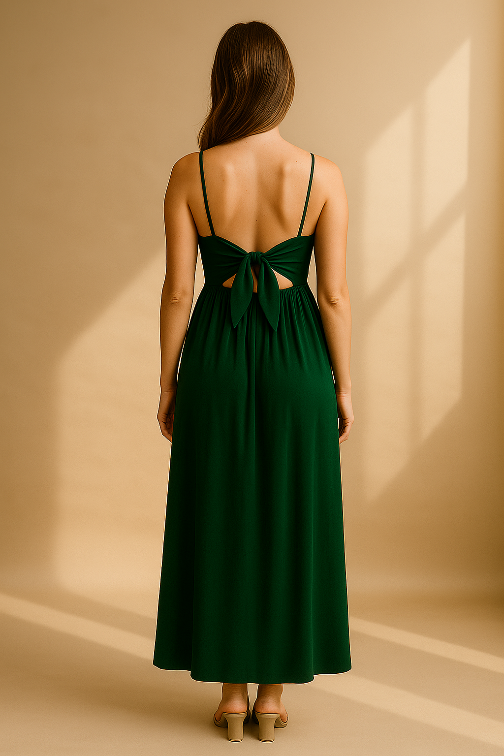 Maxikleid in Grün mit Halter und A-Linie – für Sommer und Freizeit