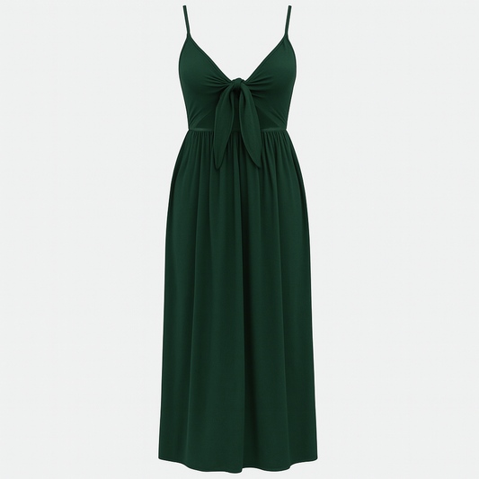 Maxikleid in Grün mit Halter und A-Linie – für Sommer und Freizeit