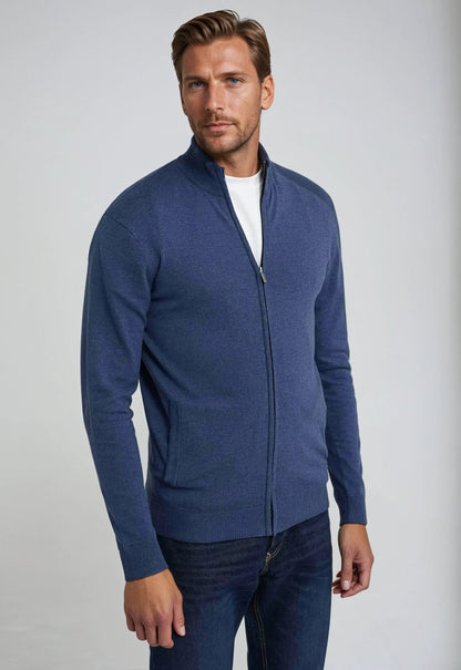 Alexander | Herren Slim-Fit Strickjacke mit Reißverschluss