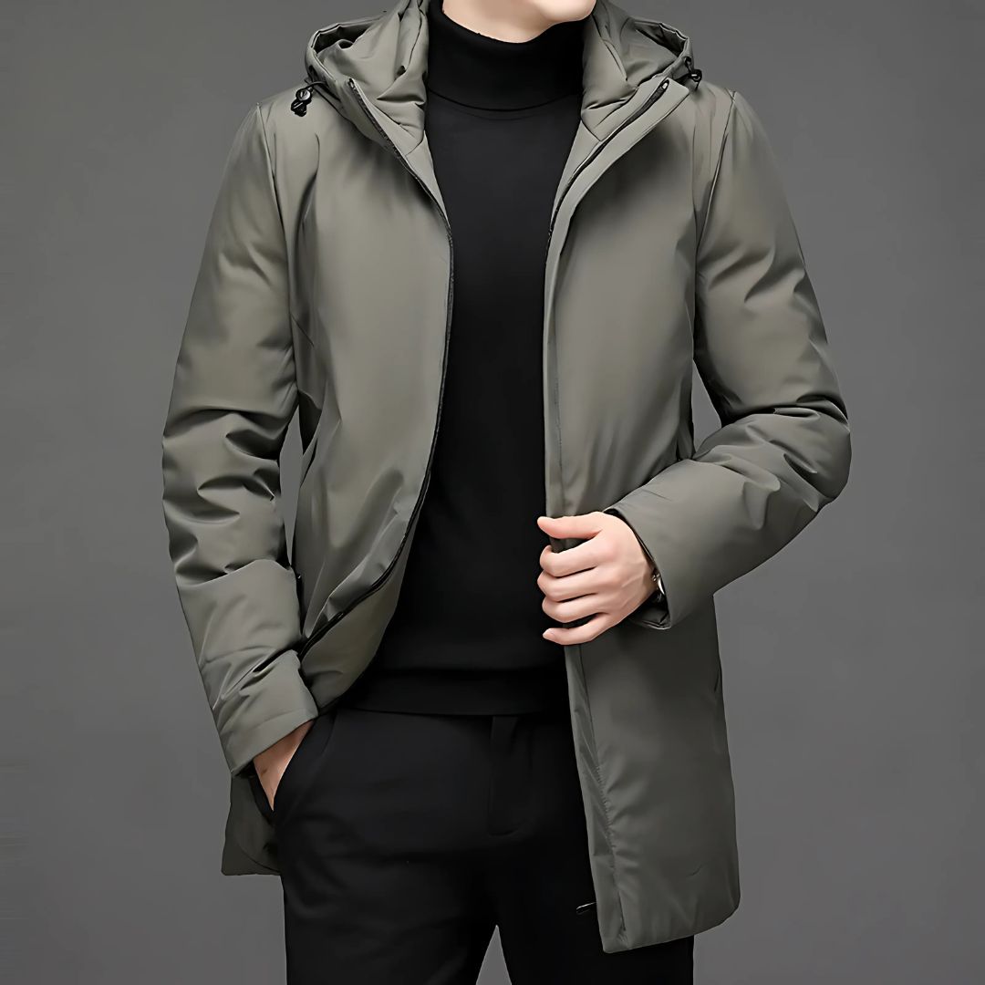 Georg | Herren Warme Winter-Steppjacke mit Kapuze