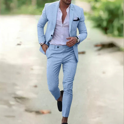 David | Herren Klassischer Slim-Fit Anzug