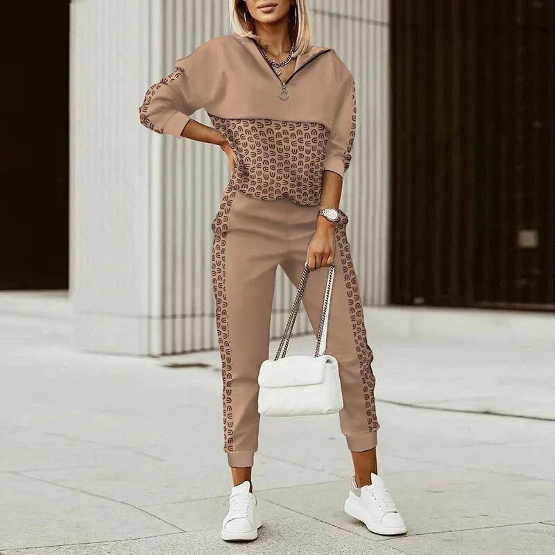 Marion | Damen Langarm-Freizeit-Jogginganzug Set