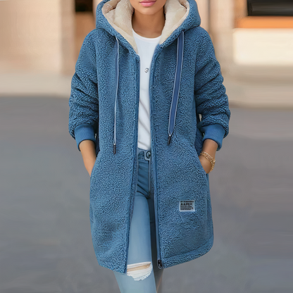 Isabella | Damen Winter Fleecejacke mit Kapuze