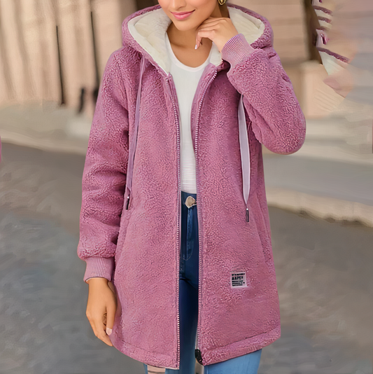 Isabella | Damen Winter Fleecejacke mit Kapuze