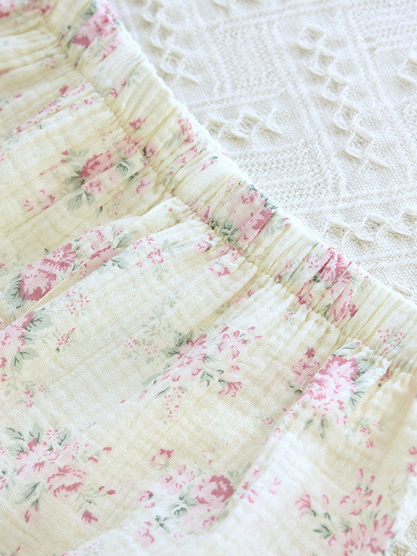 Jana | Damen Schlafanzug mit Blumenmuster und langen Ärmeln