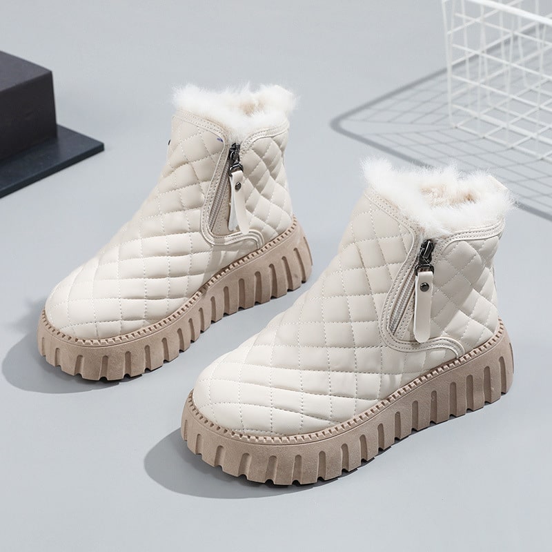 Veronika | Damen Winter Stepp Stiefeletten mit Reißverschluss