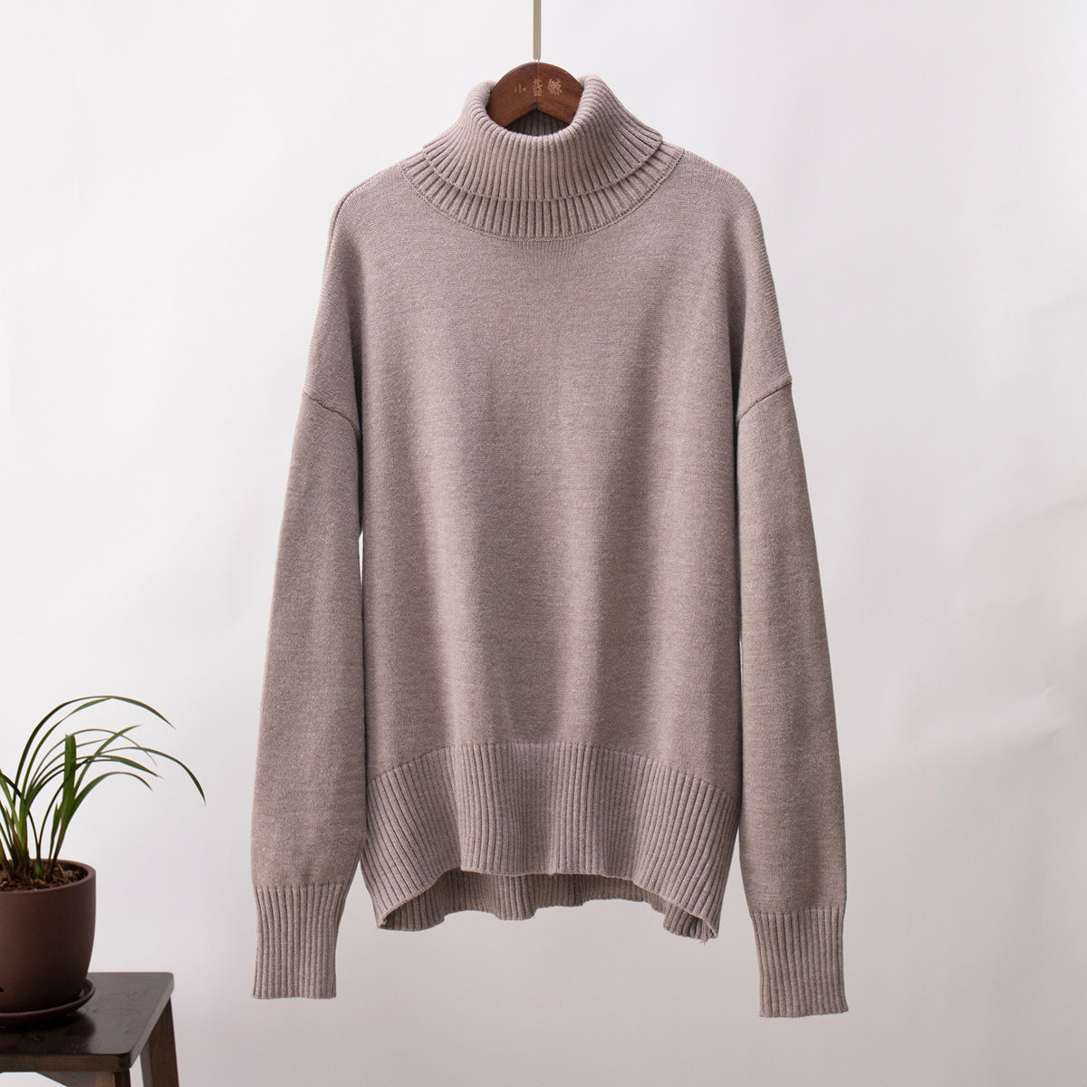 Isabella | Damen Weicher Strickpullover mit Hohem Kragen für den Winter