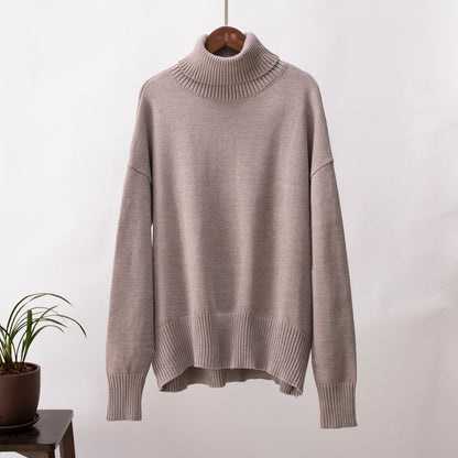 Isabella | Damen Weicher Strickpullover mit Hohem Kragen für den Winter