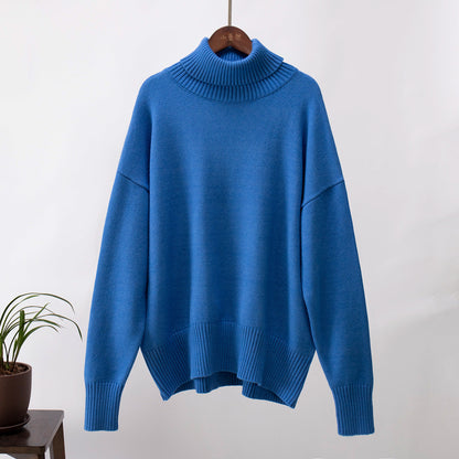 Isabella | Damen Weicher Strickpullover mit Hohem Kragen für den Winter