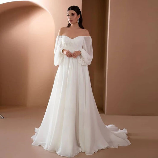 Stefanie | Damen Klassisches Abendkleid mit Carmenausschnitt