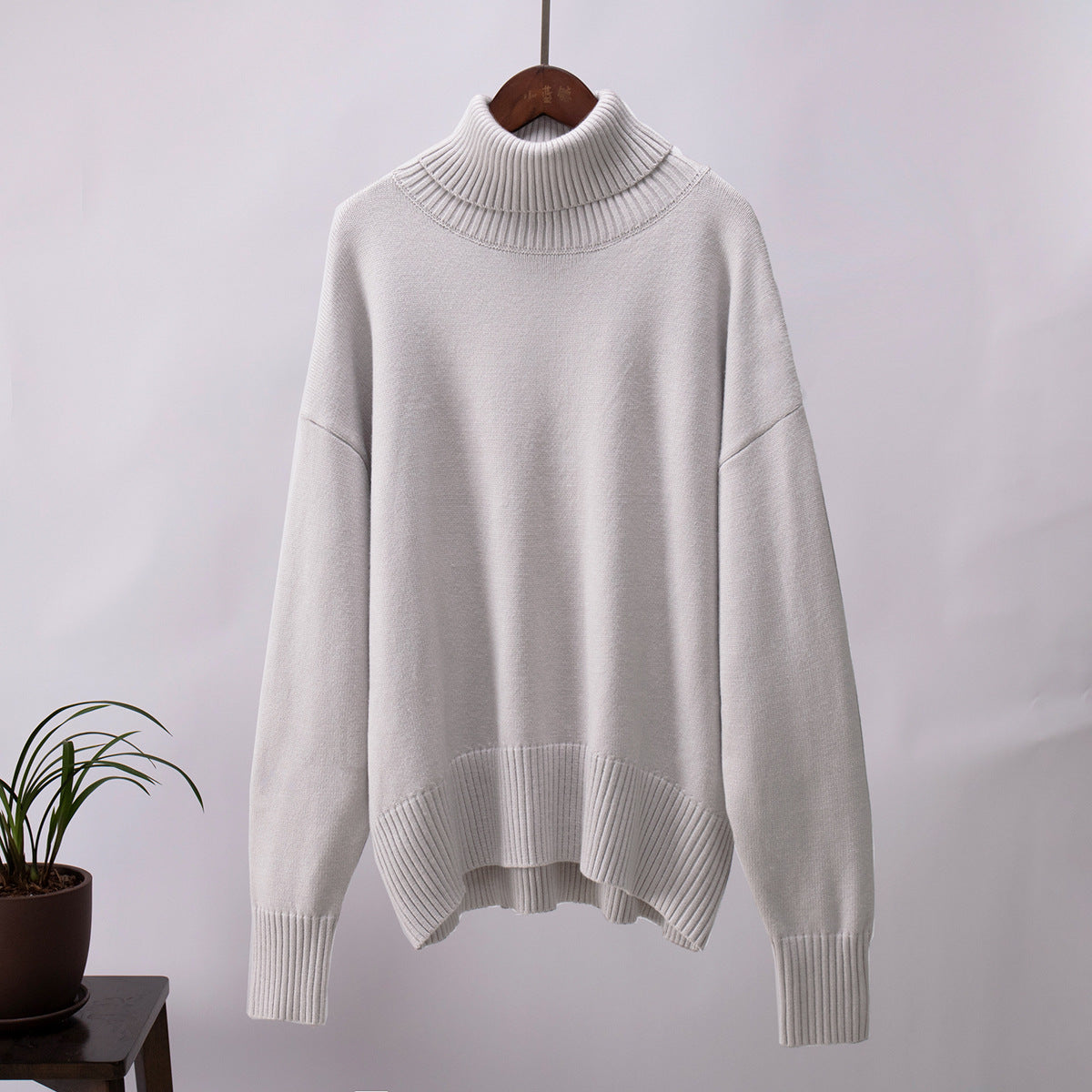 Isabella | Damen Weicher Strickpullover mit Hohem Kragen für den Winter