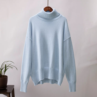 Isabella | Damen Weicher Strickpullover mit Hohem Kragen für den Winter