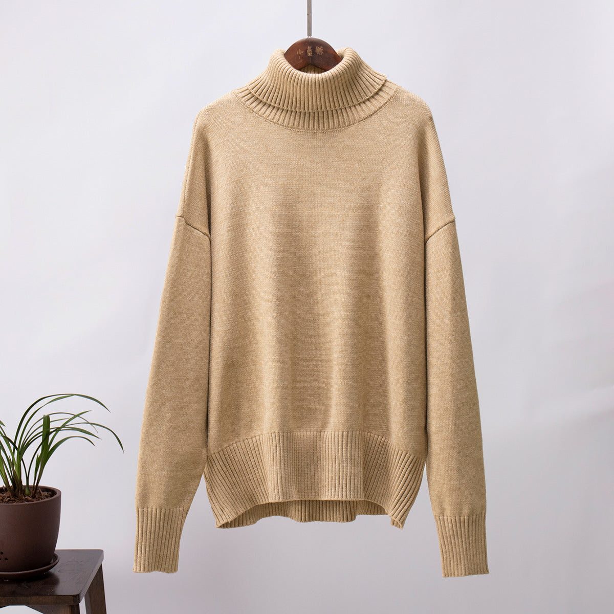 Isabella | Damen Weicher Strickpullover mit Hohem Kragen für den Winter