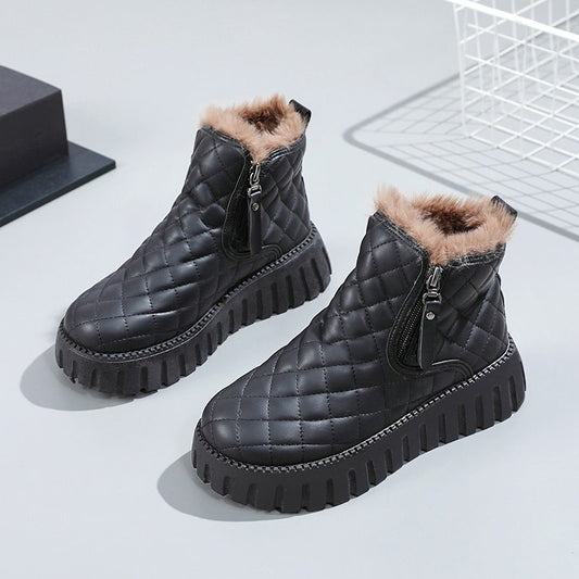 Veronika | Damen Winter Stepp Stiefeletten mit Reißverschluss