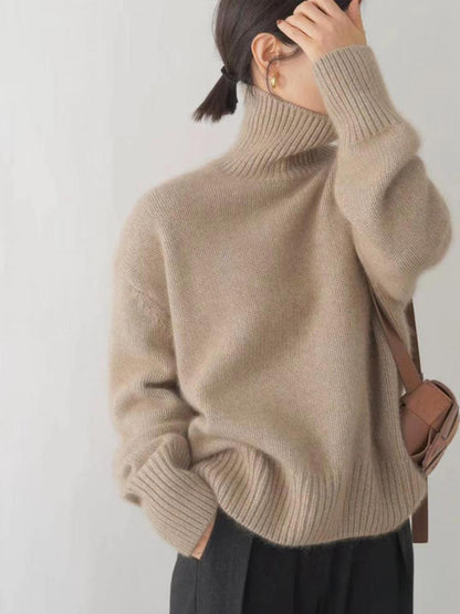 Nadine | Damen Winter Rollkragen Oversize Pullover