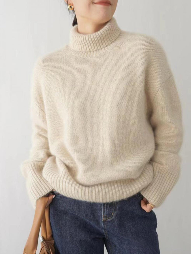 Nadine | Damen Winter Rollkragen Oversize Pullover