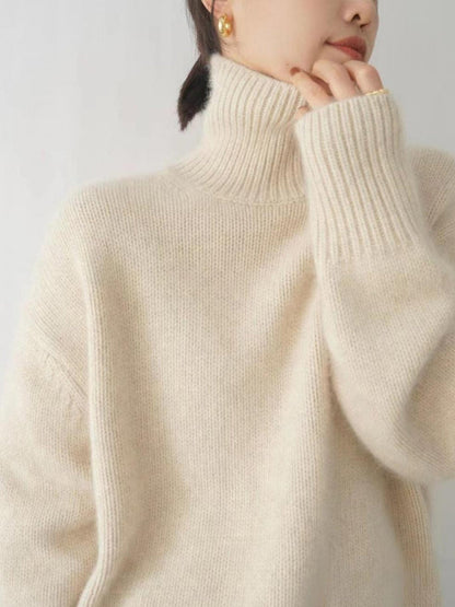 Nadine | Damen Winter Rollkragen Oversize Pullover