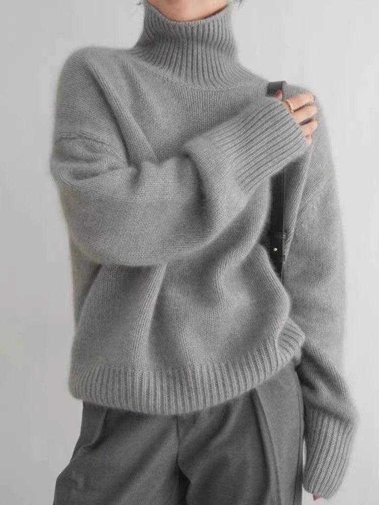 Nadine | Damen Winter Rollkragen Oversize Pullover