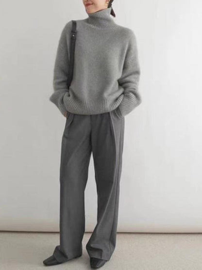 Nadine | Damen Winter Rollkragen Oversize Pullover