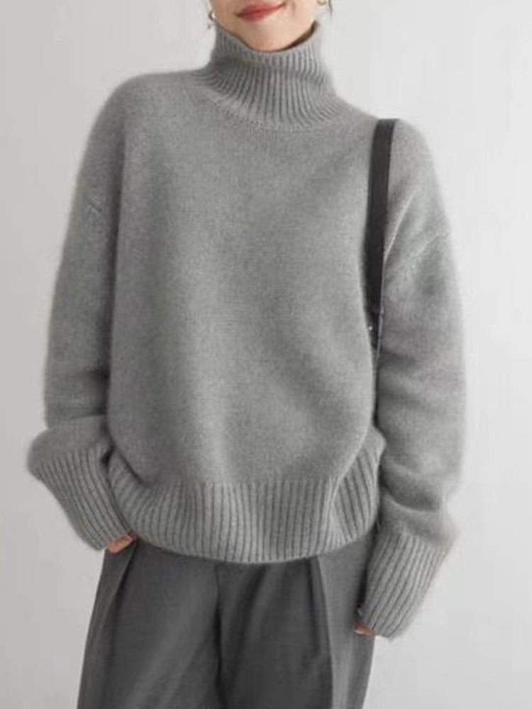 Nadine | Damen Winter Rollkragen Oversize Pullover