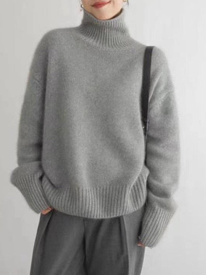 Nadine | Damen Winter Rollkragen Oversize Pullover