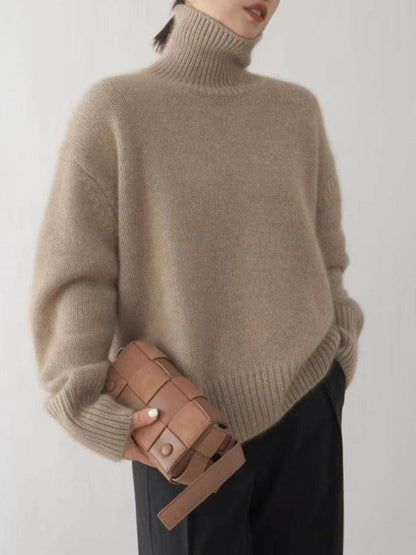 Nadine | Damen Winter Rollkragen Oversize Pullover
