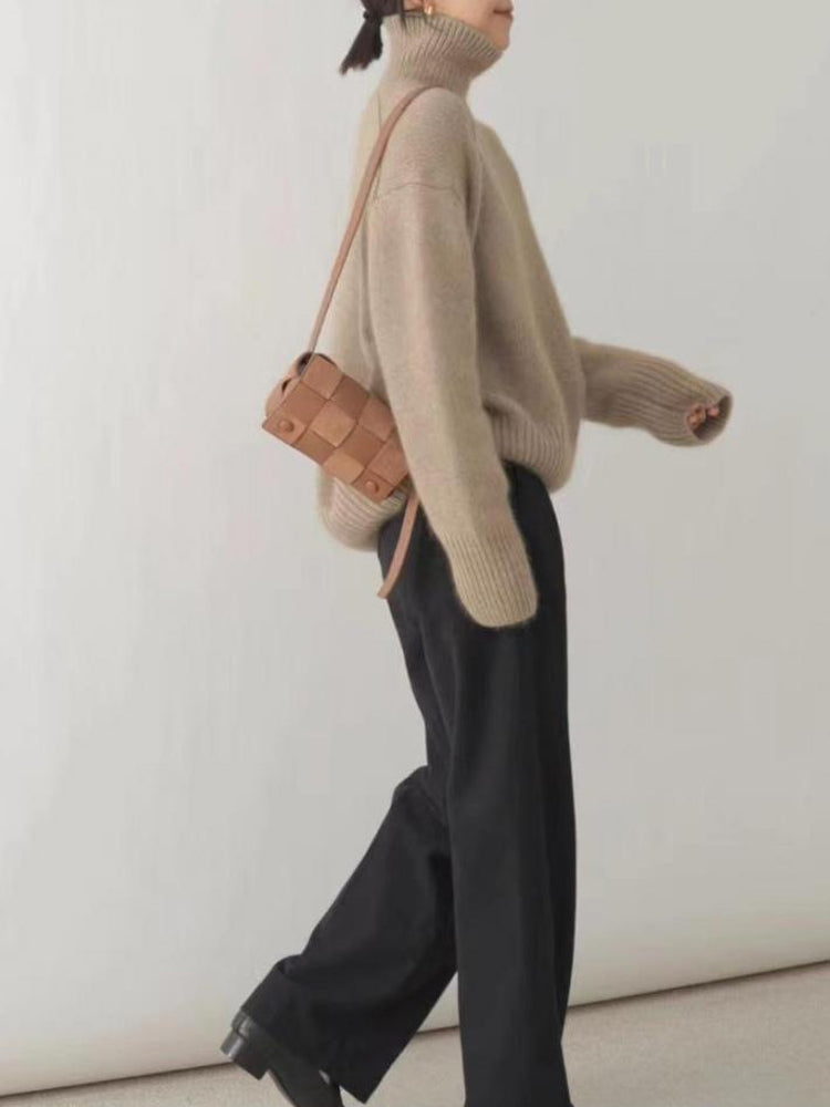 Nadine | Damen Winter Rollkragen Oversize Pullover