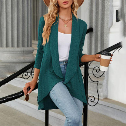 Katharina | Damen Strickjacke mit offenem Vorderteil und langen Ärmeln