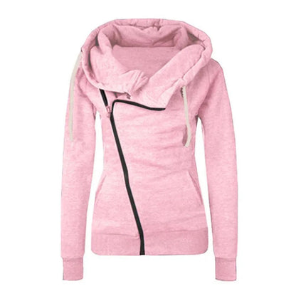Carolin | Lässiger Damen Zip Hoodie mit Großer Kapuze