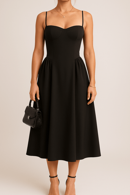 Karin | Damen modernes ärmelloses Midikleid