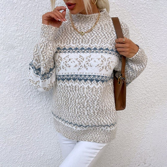 Pauline | Festlicher Schneeflocken Design Pullover Damen