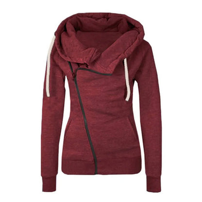 Carolin | Lässiger Damen Zip Hoodie mit Großer Kapuze