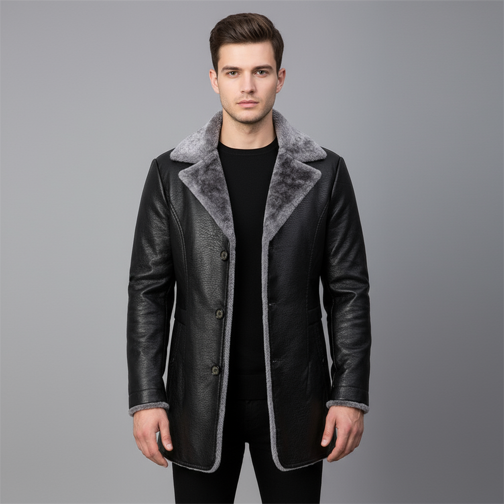 Moritz | Herren Winter Lederjacke Mit Warmer Fellfütterung