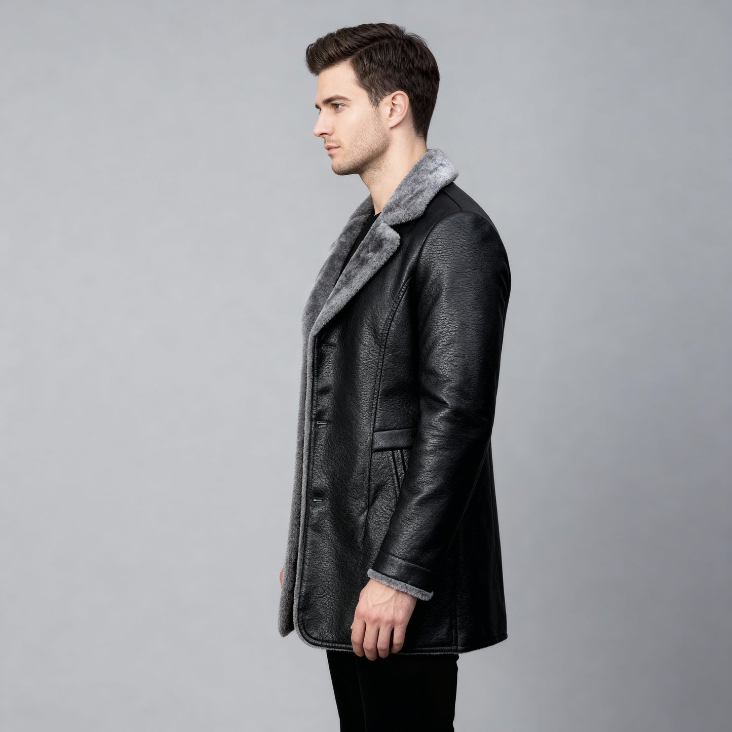 Moritz | Herren Winter Lederjacke Mit Warmer Fellfütterung