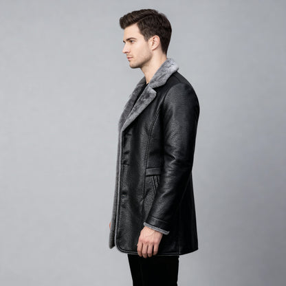 Moritz | Herren Winter Lederjacke Mit Warmer Fellfütterung