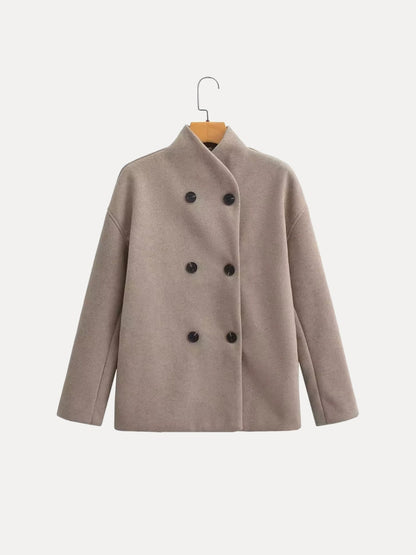 Magdalena | Doppelreihiger Wollmix Mantel Damen