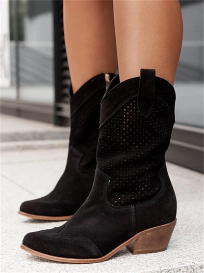 Elke | Damen Perforierte Western Winterstiefel