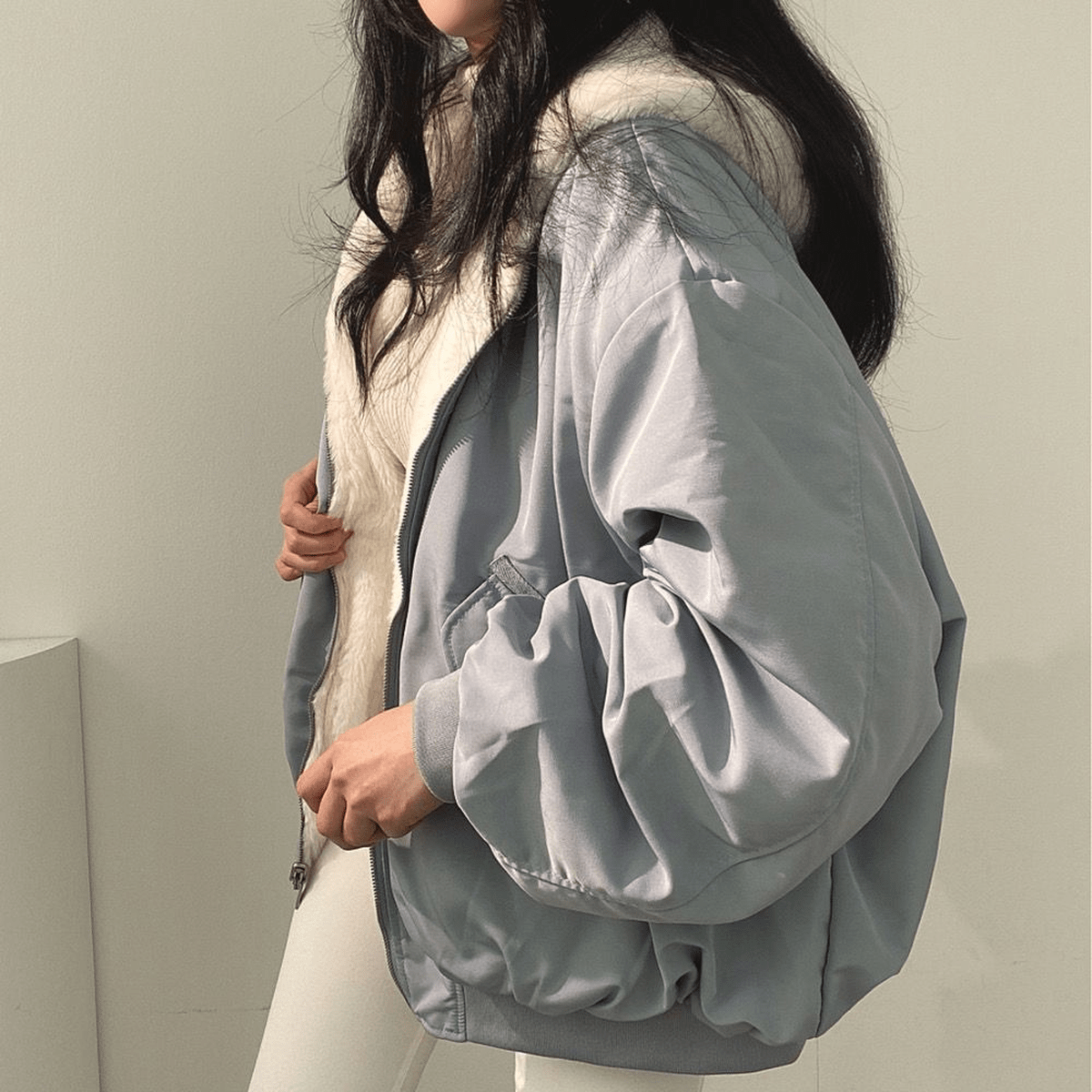 Selina | Damen Winter-Übergroße Jacke mit Reißverschluss