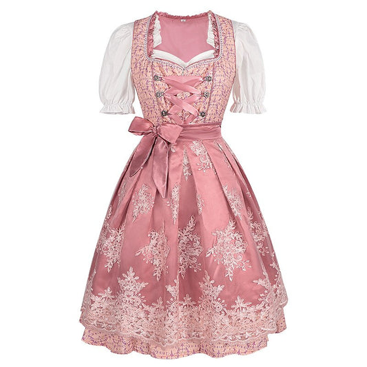 Ursula | Damen Traditionelles Oktoberfest-Dirndl mit Satin-Schleife