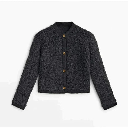 Kerstin | Schicke Flauschige Strickjacke mit Knopfverschluss