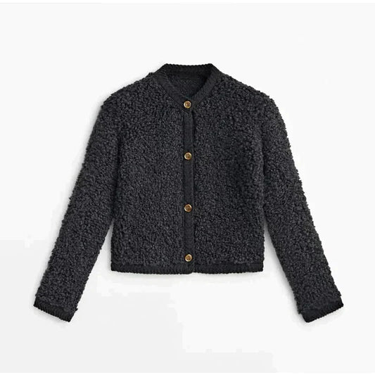 Kerstin | Schicke Flauschige Strickjacke mit Knopfverschluss