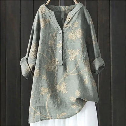 Greta | Damen Locker sitzende Sommerbluse mit Blumenmuster