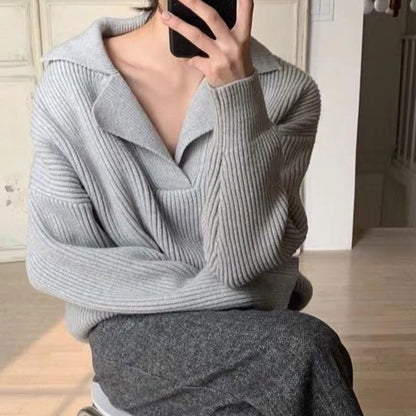 Bettina | Damen Winter Pullover mit Rippenkragen