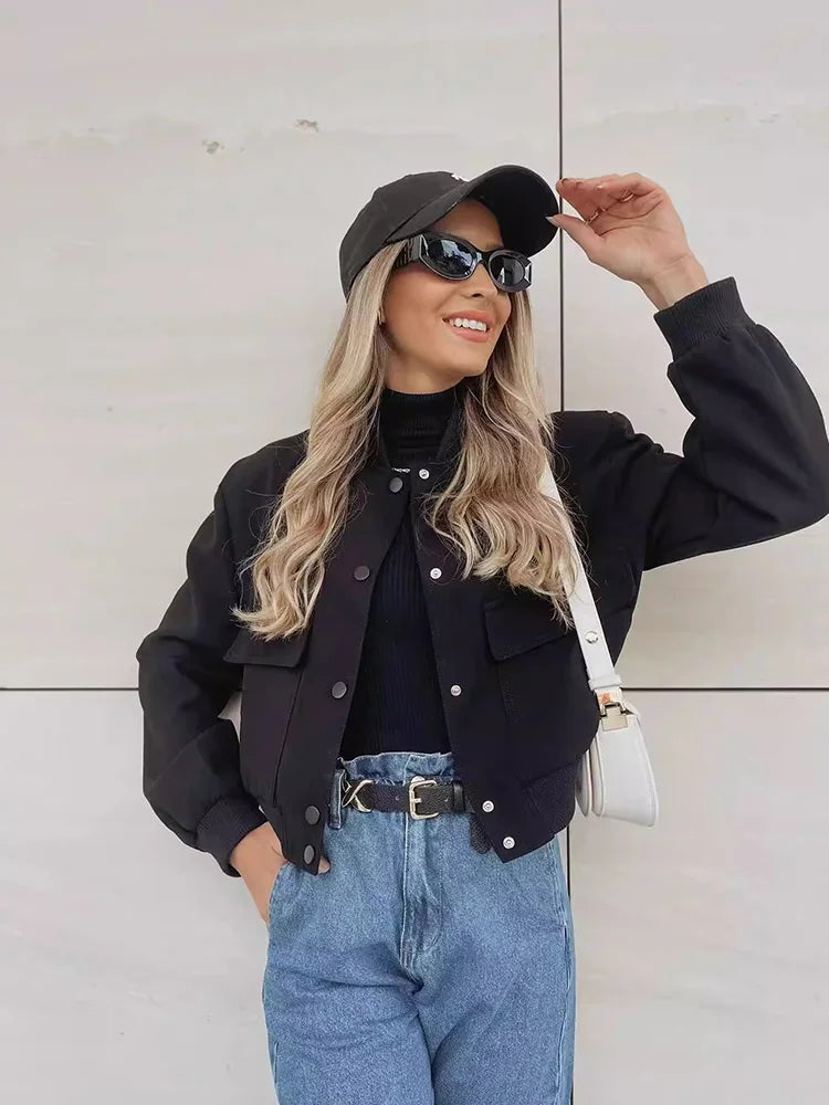 Dorothea | Damen Casual Bomberjacke mit Taschen