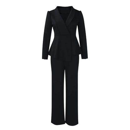 Jana | Schickes Formelles Anzugset mit Tailliertem Langen Blazer für Damen