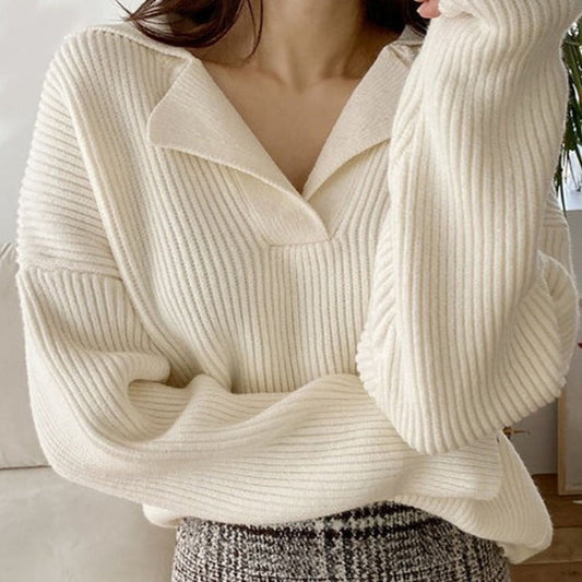 Bettina | Damen Winter Pullover mit Rippenkragen